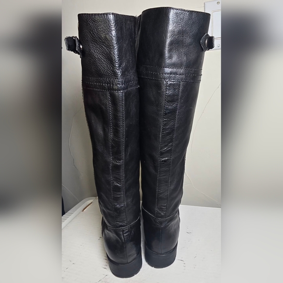 Franco Sarto Black Leather Boots 8 - Picture 6 of 11